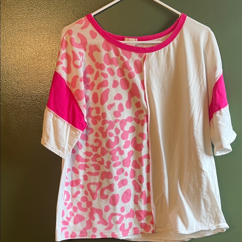 BiBi Pink and White Top
